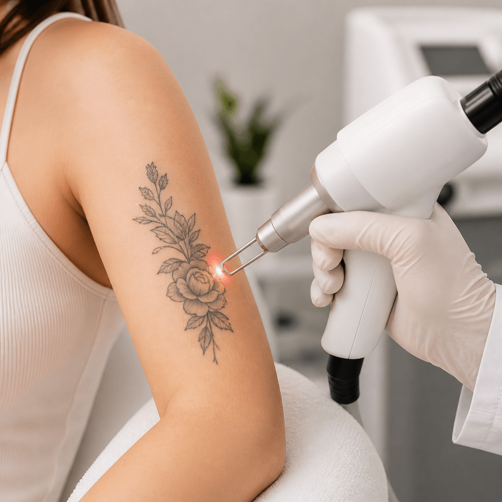 Laser Tattoo Removal  Advanced laser technology gently breaks down tattoo pigment, helping fade unwanted ink while keeping your skin clear and healthy.  Explore Now